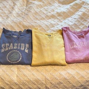 SO Yellow, Pink and Blue Light Summer Crewneck Sweatshirts